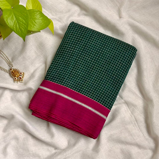 Patteda Anchu Green PinkO Saree www.vayatistudio.com.