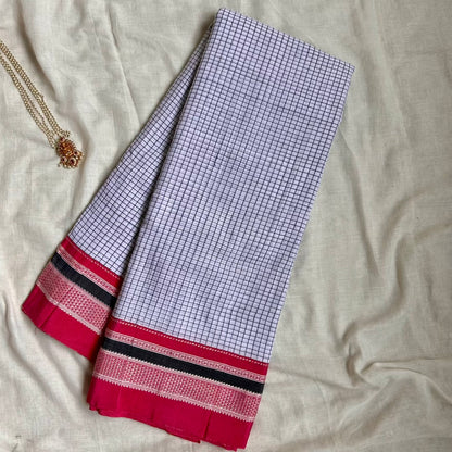 Ilkal White Pink Saree