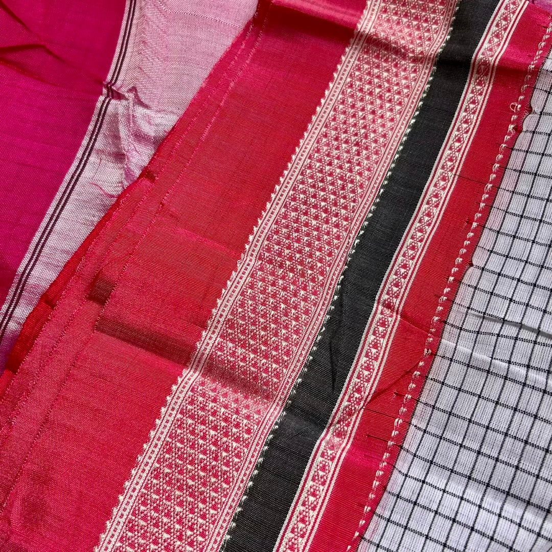 Ilkal White Pink Saree