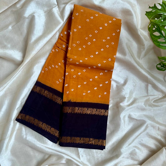 Yellow Sungudi saree