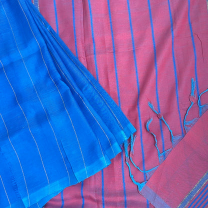 Mangalgiri Pattu Blue Saree - MPH04