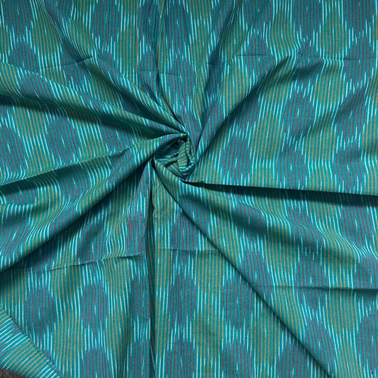 Blouse Ikkat Teal Green-11