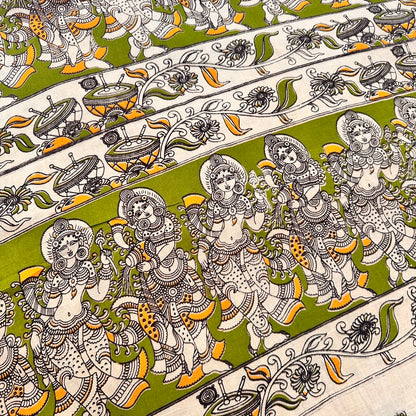 Cotton Halfwhite Kalamkari Saree - KCSKH09