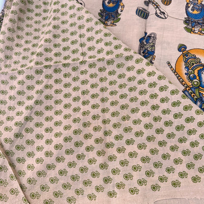 Cotton Halfwhite Kalamkari Saree - KCSKH09
