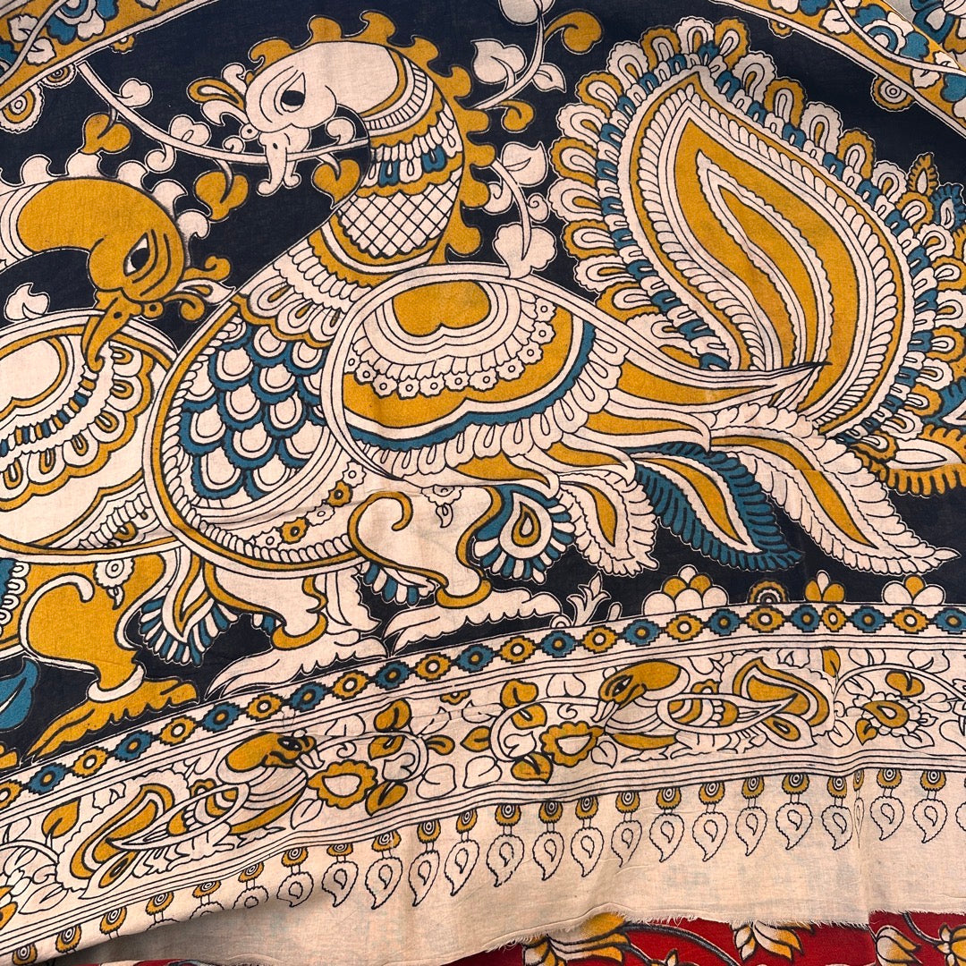 Cotton Red Kalamkari Saree - KCSKH11