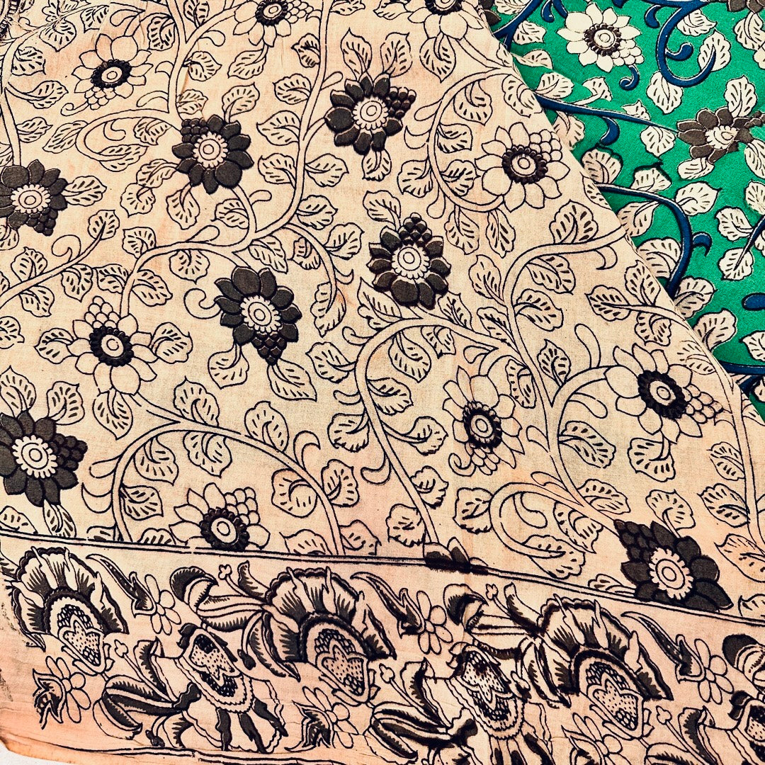 Cotton Green Kalamkari Saree - KCSKH14
