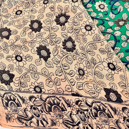 Cotton Green Kalamkari Saree - KCSKH14