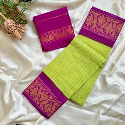 Sungudi Cotton Green Saree