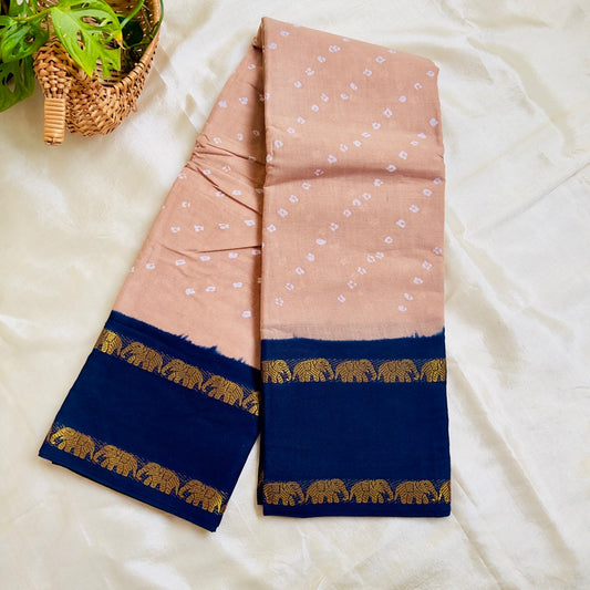 Sungudi Cotton ChampagneB Saree