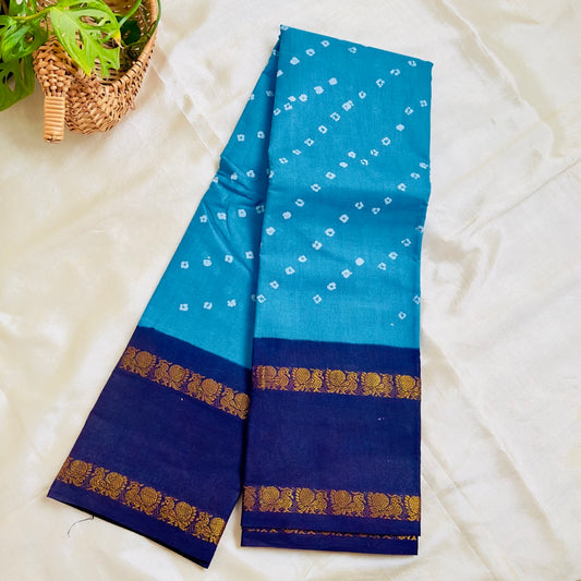 Sungudi Cotton BlueB Saree