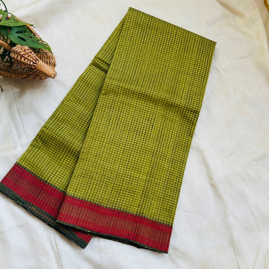 Mangalgiri Green Cotton Saree- MCCH13