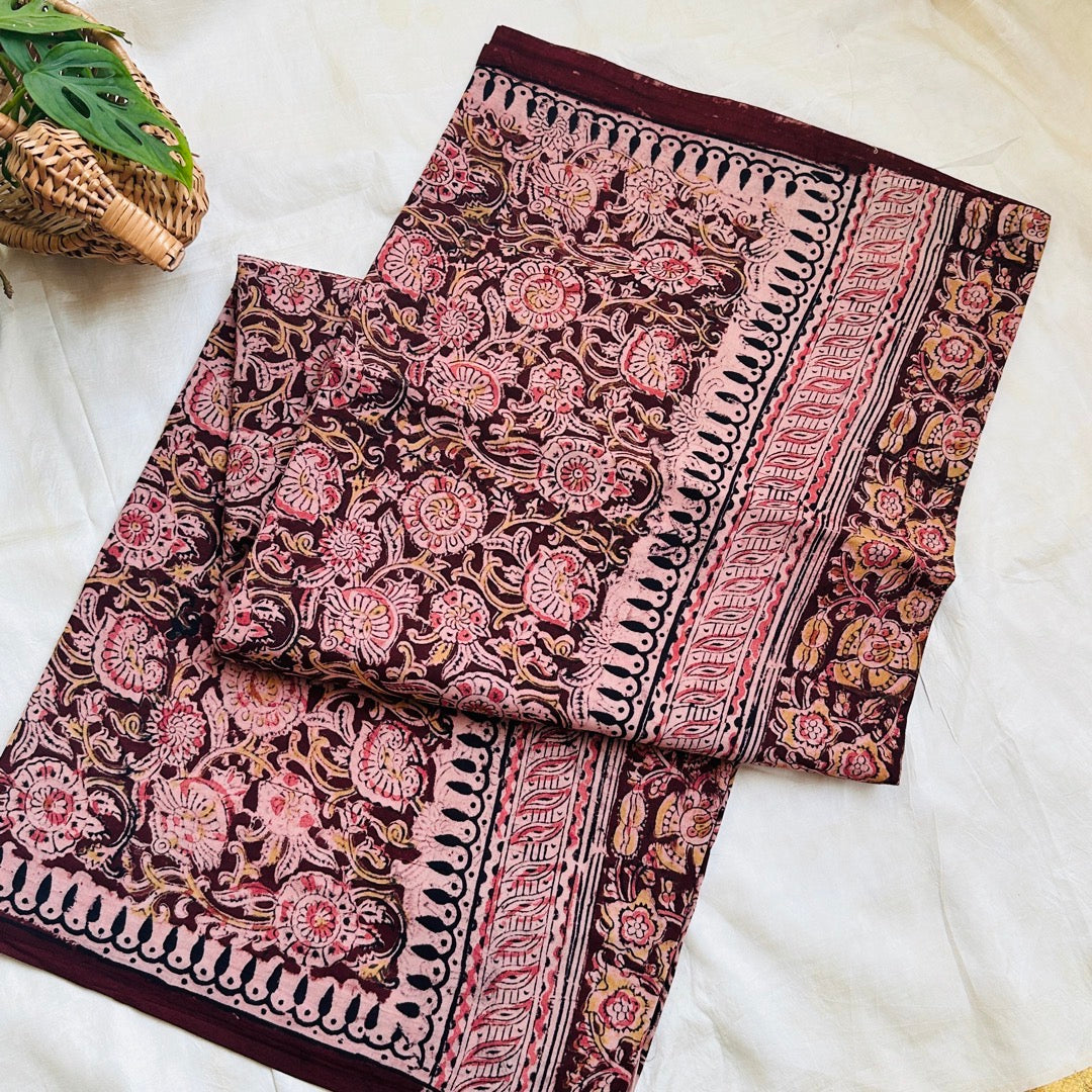 Cotton Black Kalamkari Saree - KCJKP02