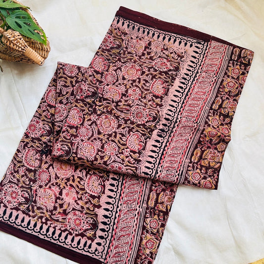 Cotton Black Kalamkari Saree - KCJKP02