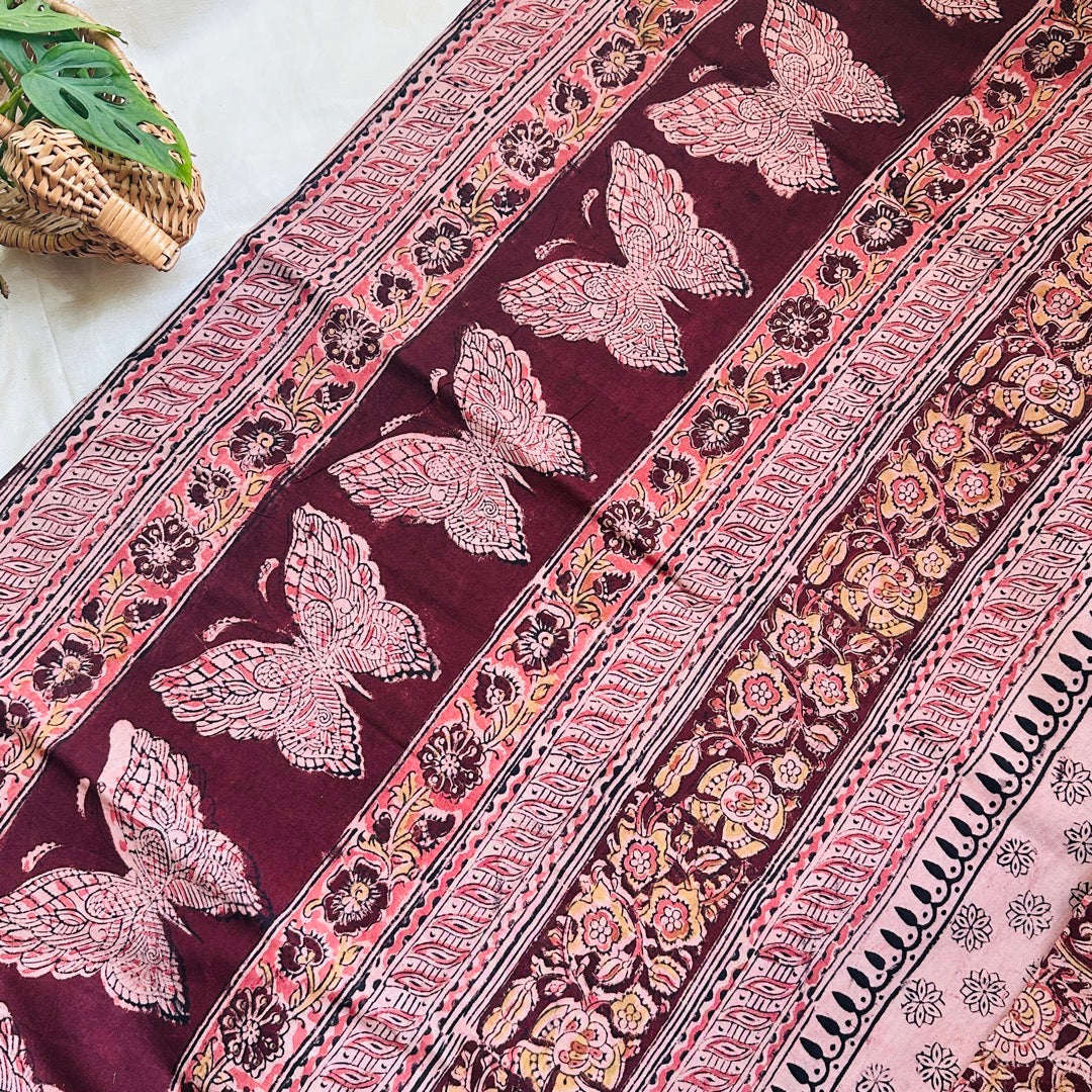Cotton Black Kalamkari Saree - KCJKP02