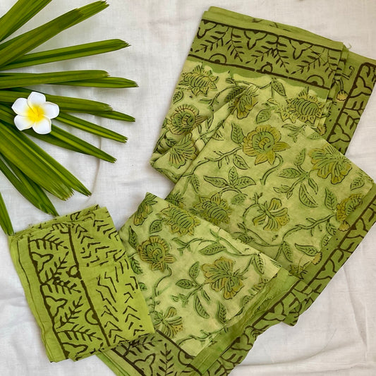 Mulmul Cotton L.Green Saree