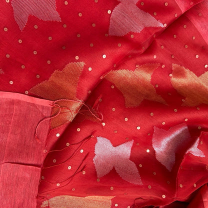 Linen_Silk_ Red_MuslinPallu