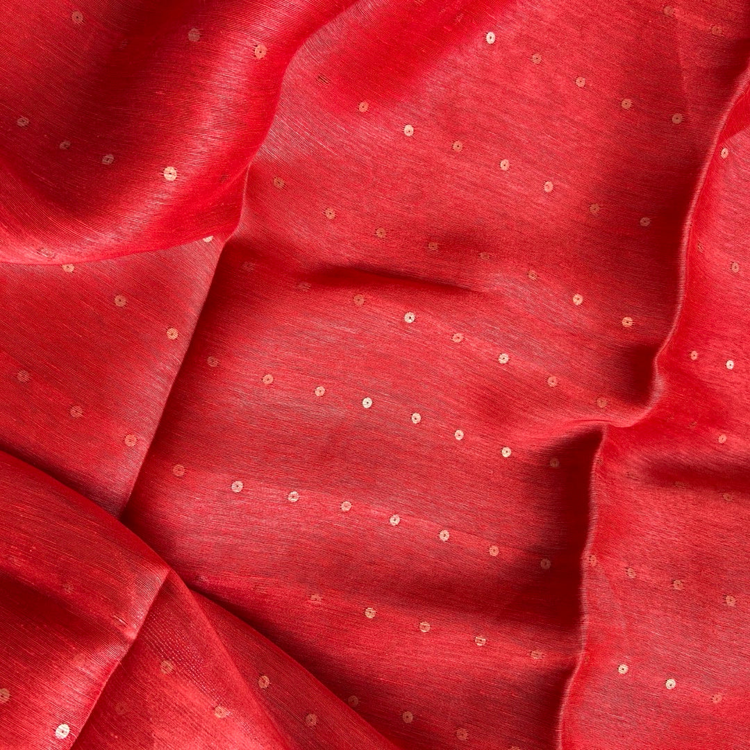 Linen_Silk_ Red_SequenceSaree_closelook